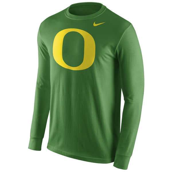 Oregon Ducks Nike Cotton Logo Long Sleeve WEM T-Shirt - Green,We sell and wholesale Oregon Ducks Nike Cotton Logo Long Sleeve WEM T-Shirt - Green on line form chian!